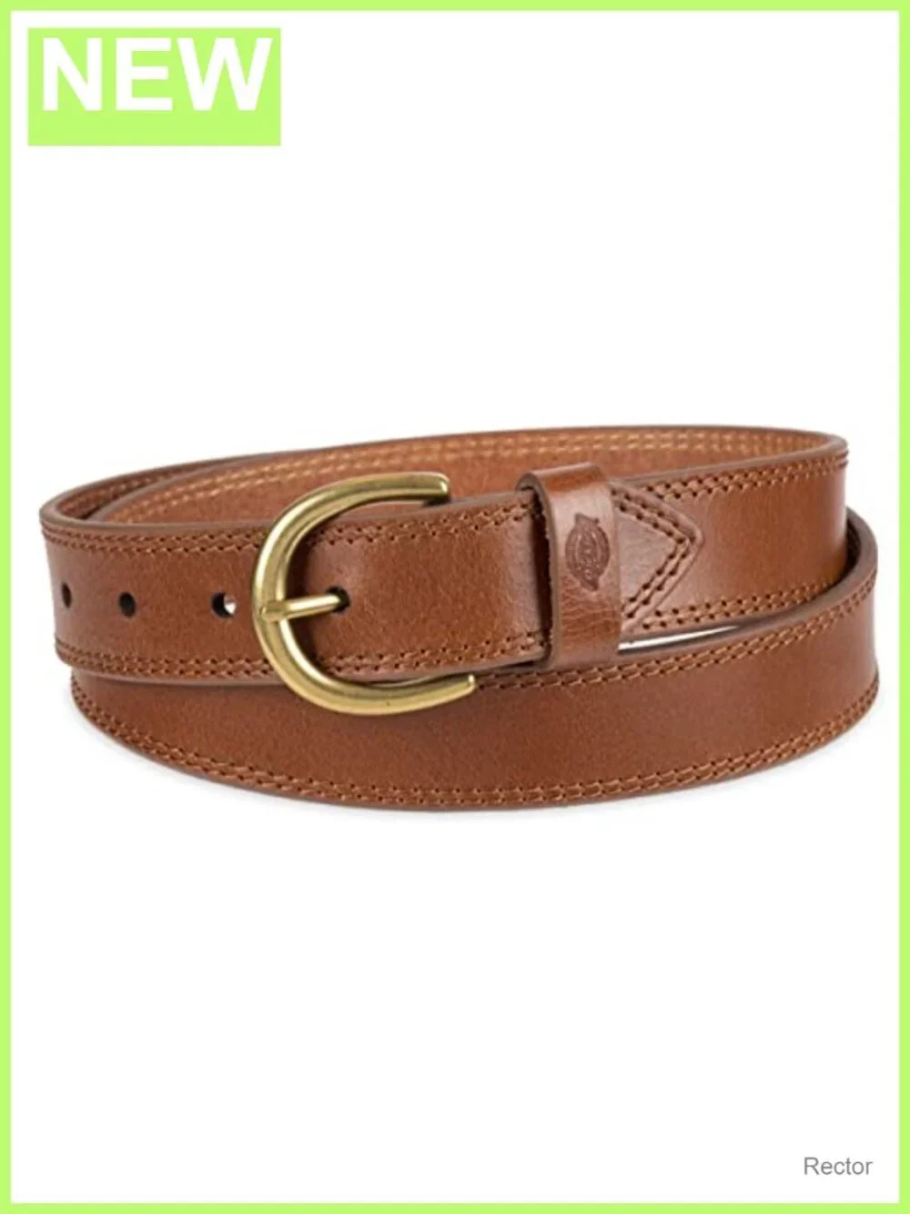 Genuine Leather Belt with Harness Buckle, Casual Workwear, 7 Holes, Dickies